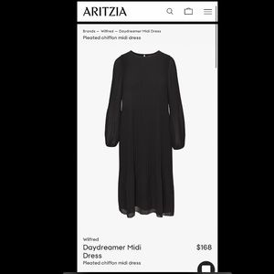 Aritzia Black Wilfred Daydreamer Midi Dress